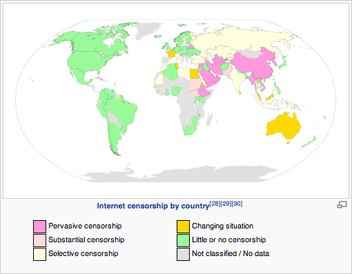 Internet censorship by country